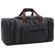 8642 Algodão de Alta Qualidade Mens Canvas Couro Holdall Duffle Durante A Semana de Fim de Semana Satchel Totes Bag